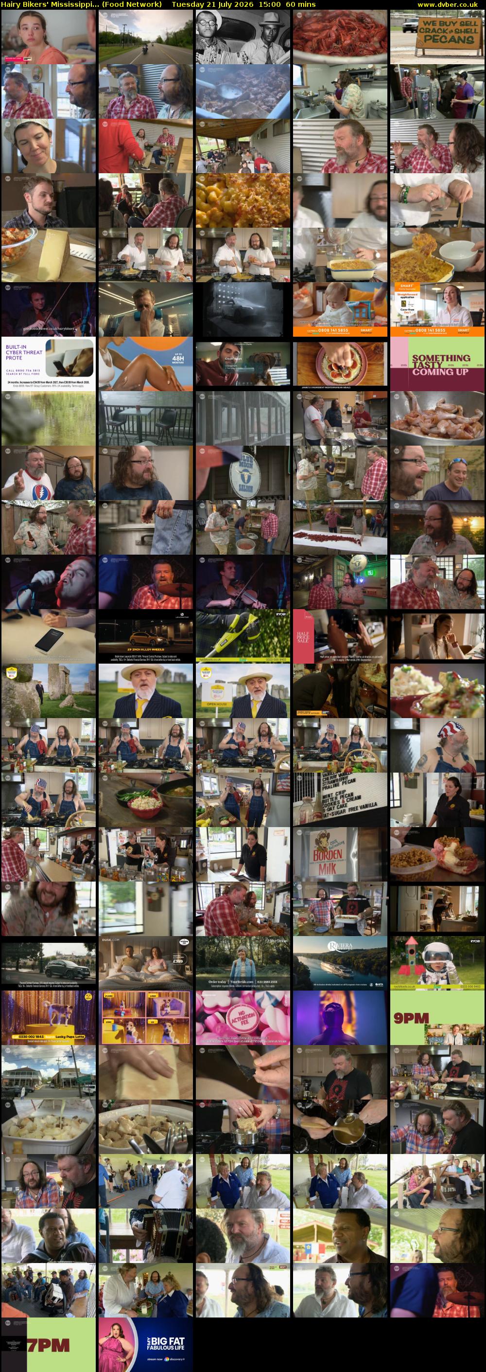 Hairy Bikers' Mississippi... (Food Network) Tuesday 21 July 2026 15:00 - 16:00
