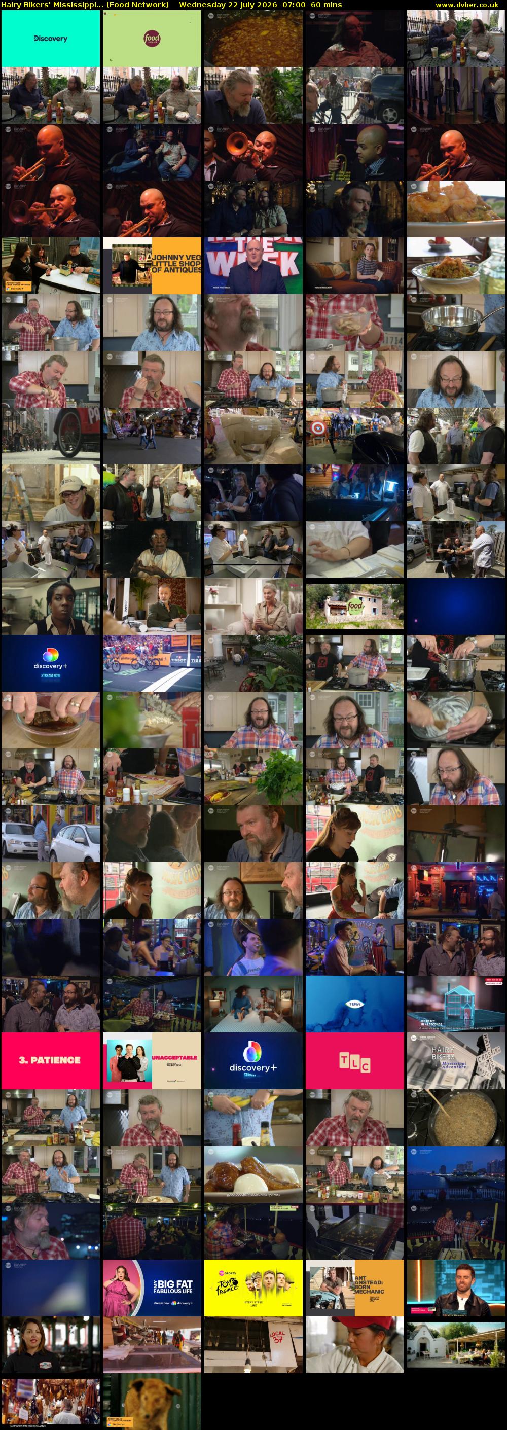Hairy Bikers' Mississippi... (Food Network) Wednesday 22 July 2026 07:00 - 08:00