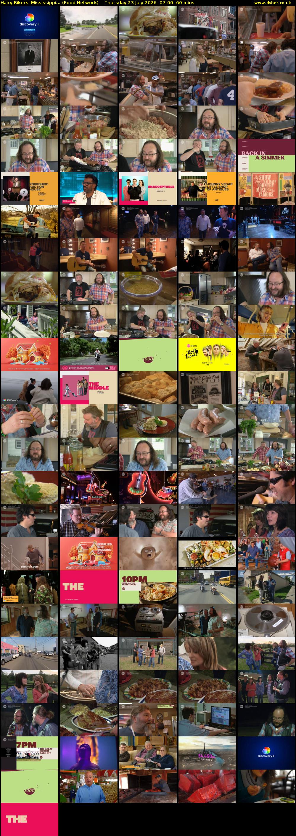 Hairy Bikers' Mississippi... (Food Network) Thursday 23 July 2026 15:00 - 08:00