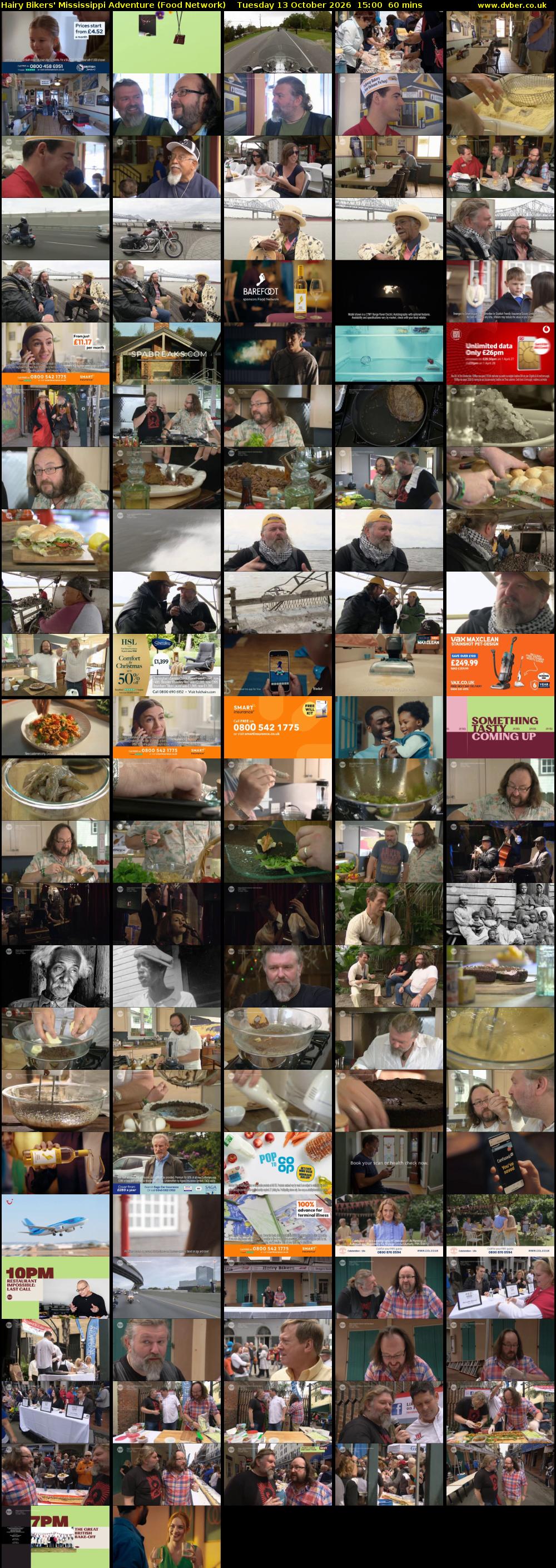 Hairy Bikers' Mississippi Adventure (Food Network) Tuesday 13 October 2026 15:00 - 16:00