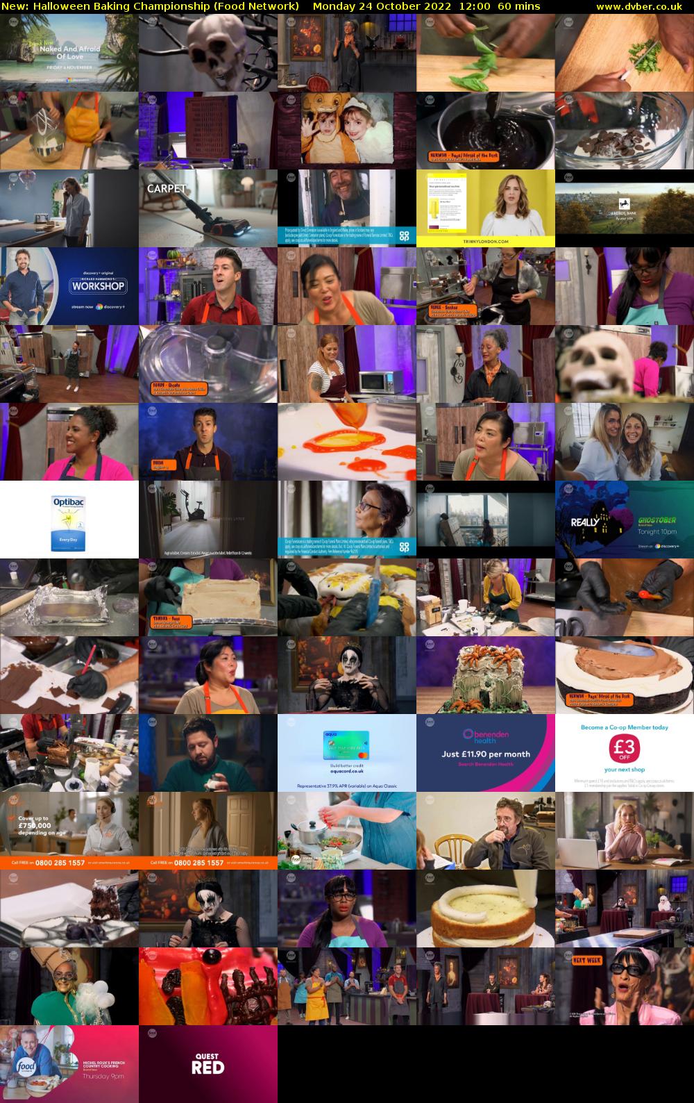 Halloween Baking Championship (Food Network) Monday 24 October 2022 12:00 - 13:00