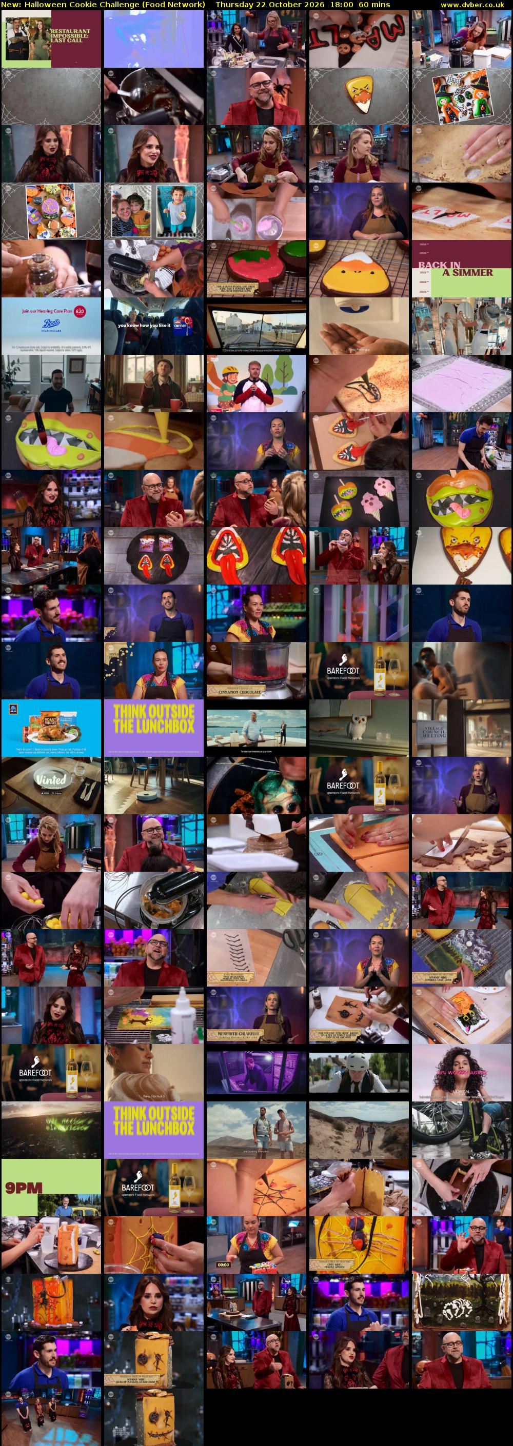 Halloween Cookie Challenge (Food Network) Thursday 22 October 2026 18:00 - 19:00