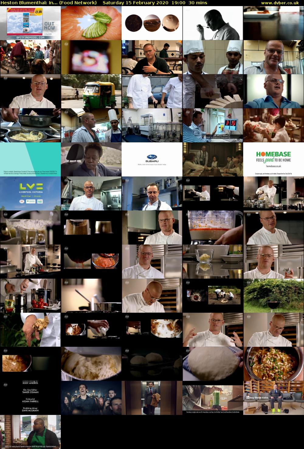 Heston Blumenthal: In... (Food Network) Saturday 15 February 2020 19:00 - 19:30