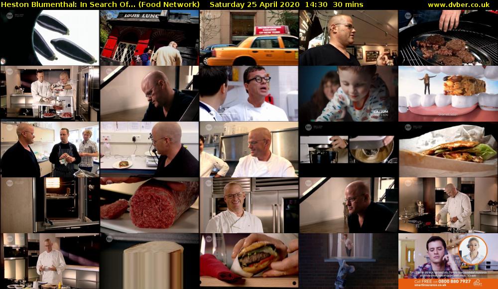 Heston Blumenthal: In Search Of... (Food Network) Saturday 25 April 2020 14:30 - 15:00