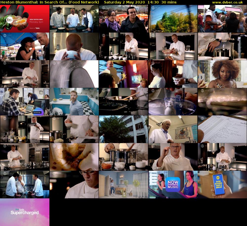 Heston Blumenthal: In Search Of... (Food Network) Saturday 2 May 2020 14:30 - 15:00