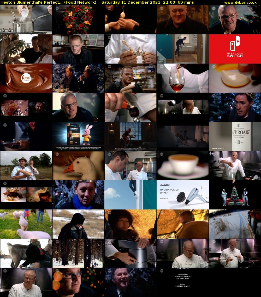 Heston Blumenthal's Perfect... (Food Network) Saturday 11 December 2021 22:00 - 23:00