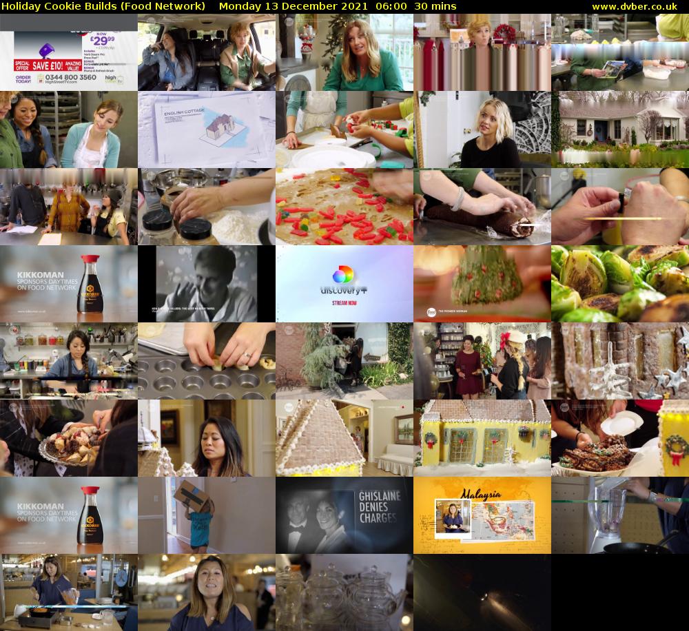 Holiday Cookie Builds (Food Network) Monday 13 December 2021 06:00 - 06:30