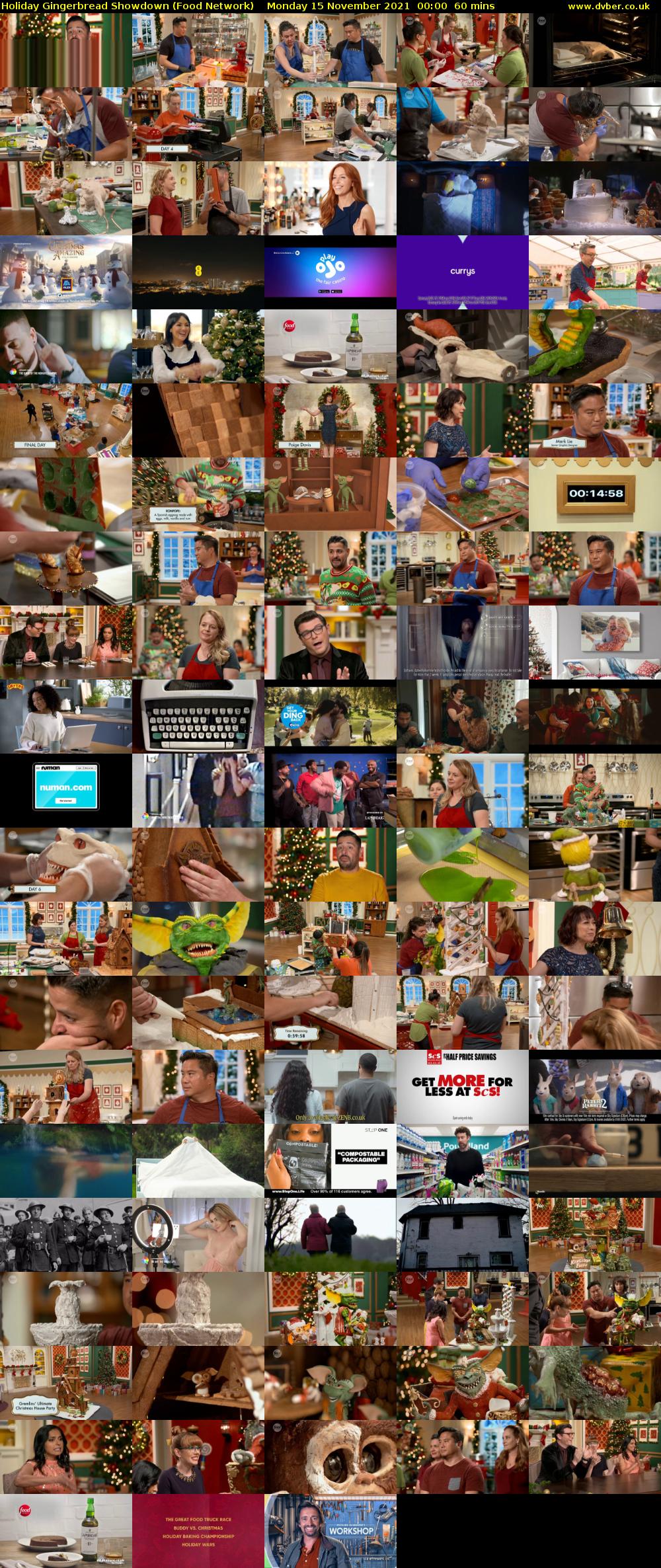 Holiday Gingerbread Showdown (Food Network) Monday 15 November 2021 00:00 - 01:00