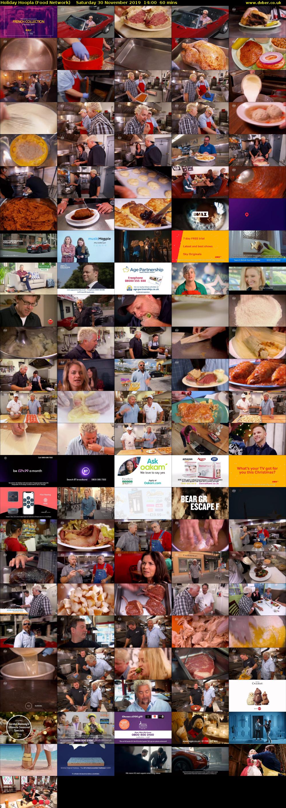 Holiday Hoopla (Food Network) Saturday 30 November 2019 14:00 - 15:00
