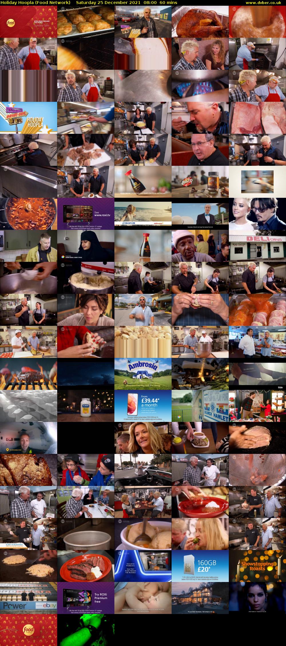 Holiday Hoopla (Food Network) Saturday 25 December 2021 08:00 - 09:00
