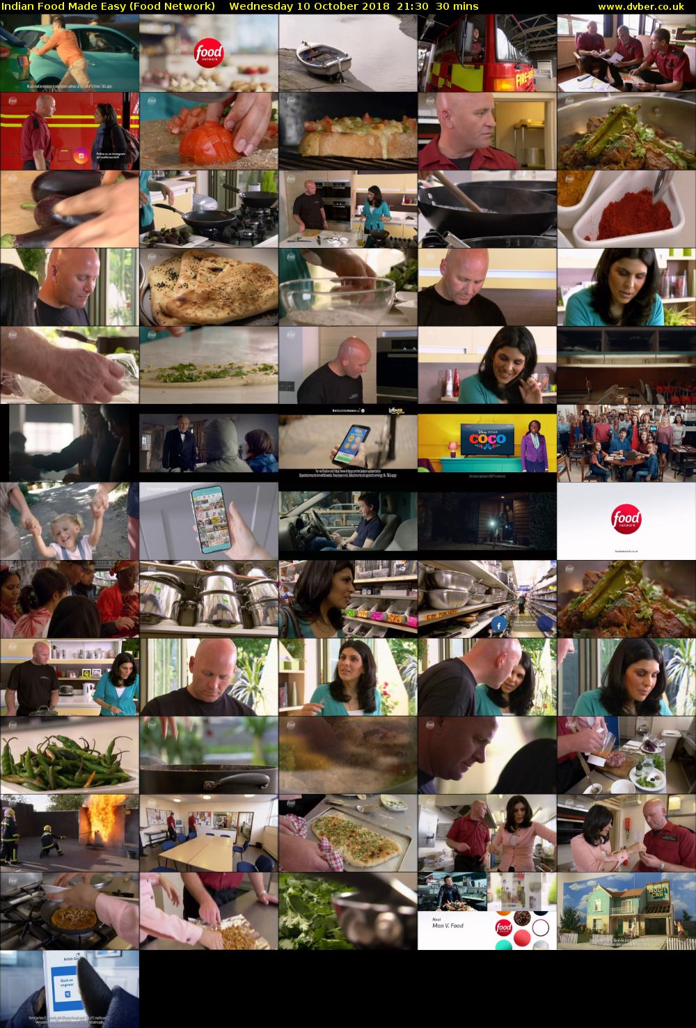 Indian Food Made Easy (Food Network) Wednesday 10 October 2018 21:30 - 22:00