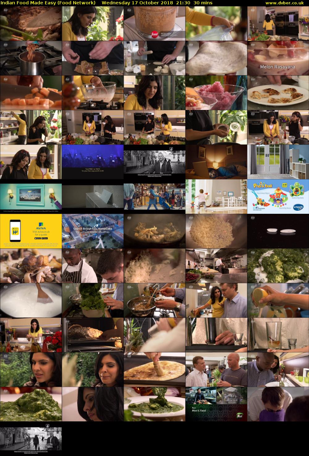 Indian Food Made Easy (Food Network) Wednesday 17 October 2018 21:30 - 22:00