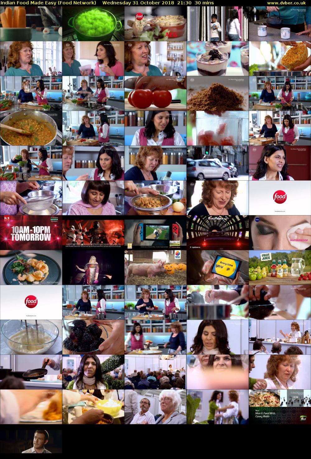 Indian Food Made Easy (Food Network) Wednesday 31 October 2018 21:30 - 22:00