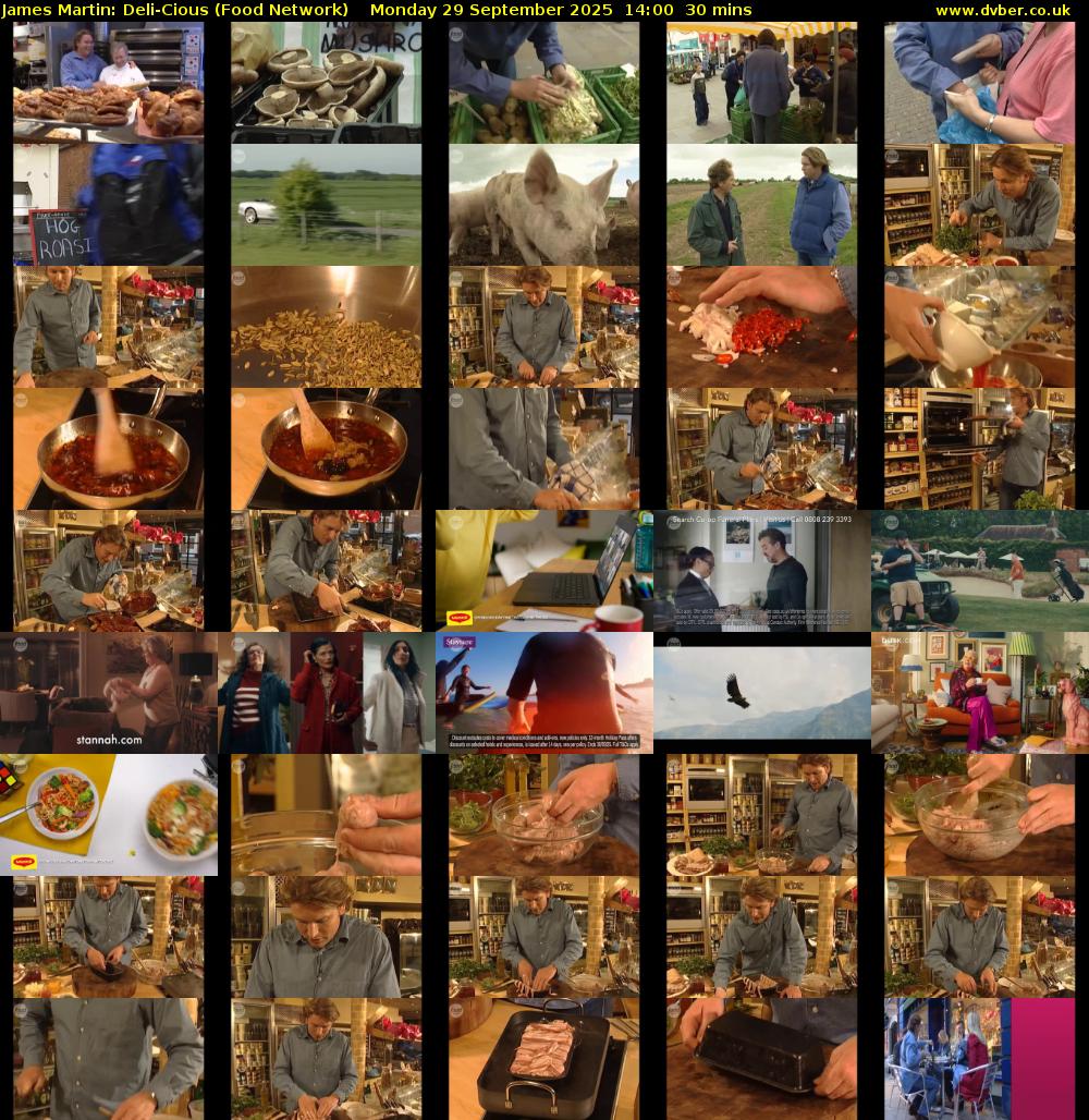 James Martin: Deli-Cious (Food Network) Monday 29 September 2025 14:00 - 14:30