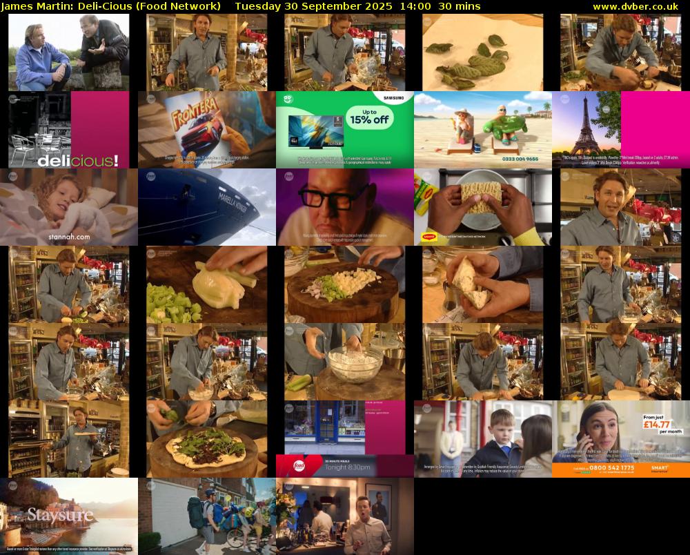 James Martin: Deli-Cious (Food Network) Tuesday 30 September 2025 14:00 - 14:30