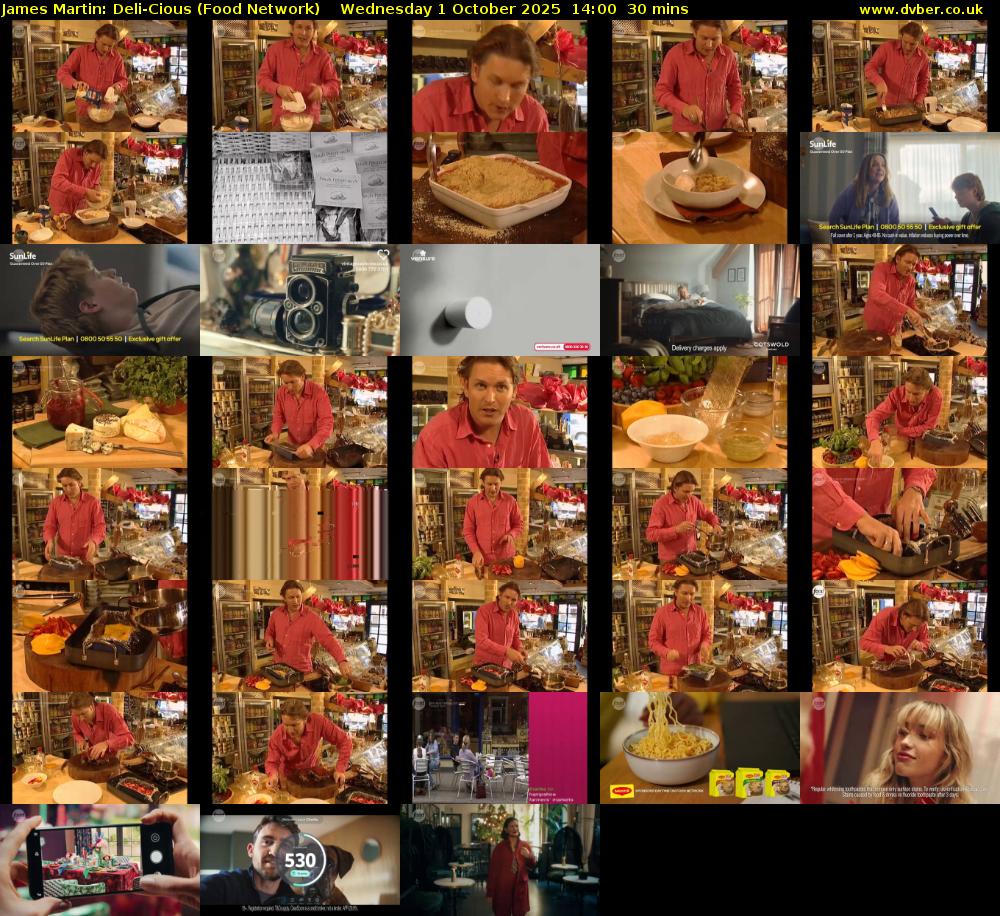 James Martin: Deli-Cious (Food Network) Wednesday 1 October 2025 14:00 - 14:30