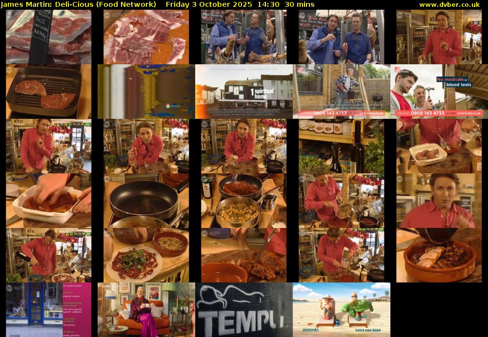 James Martin: Deli-Cious (Food Network) Friday 3 October 2025 14:30 - 15:00
