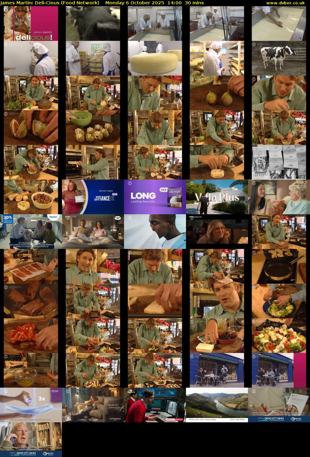 James Martin: Deli-Cious (Food Network) Monday 6 October 2025 14:00 - 14:30