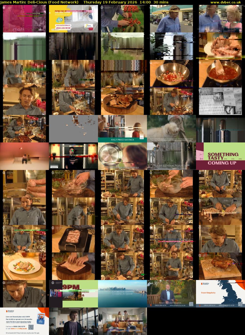 James Martin: Deli-Cious (Food Network) Thursday 19 February 2026 14:00 - 14:30