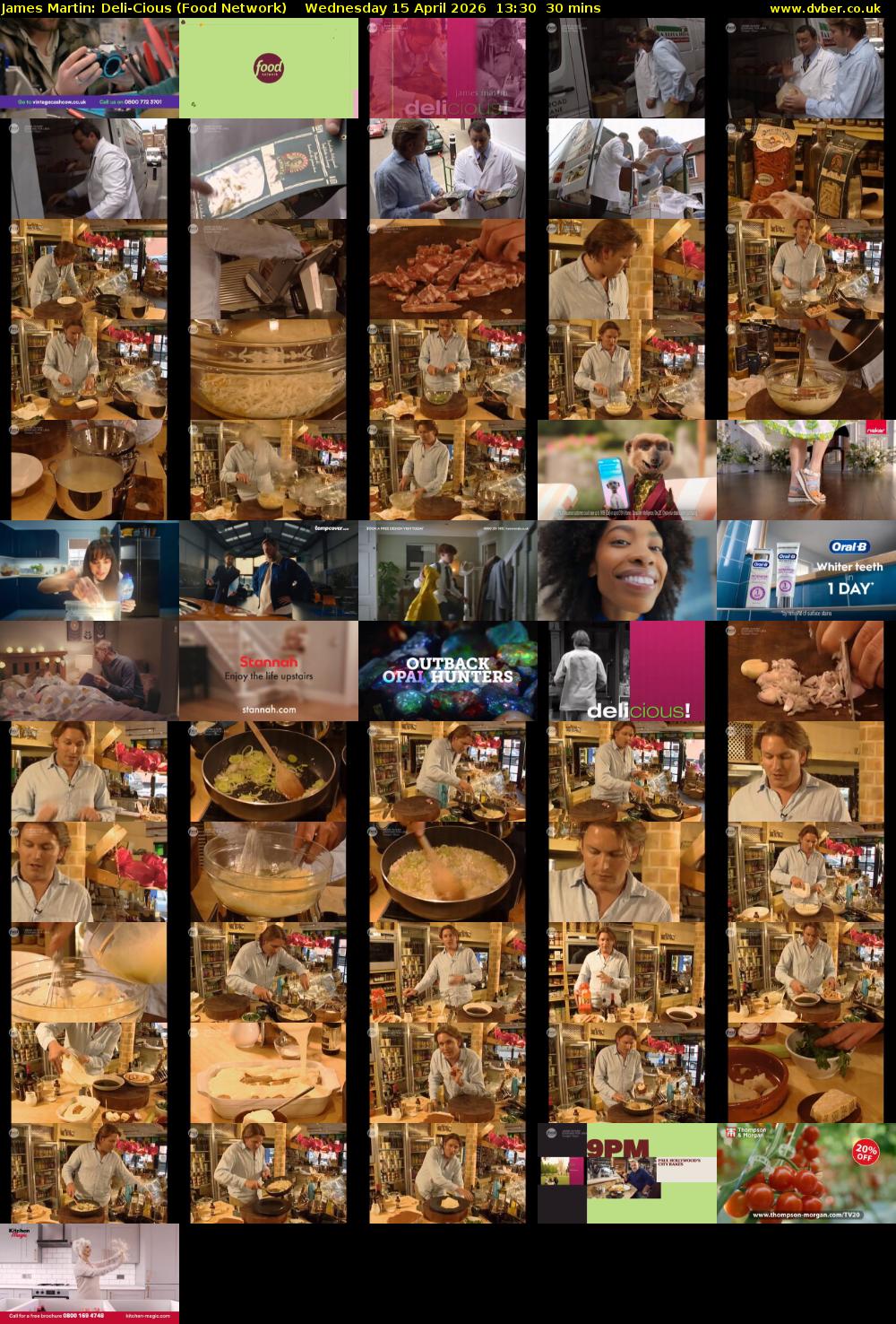 James Martin: Deli-Cious (Food Network) Wednesday 15 April 2026 13:30 - 14:00