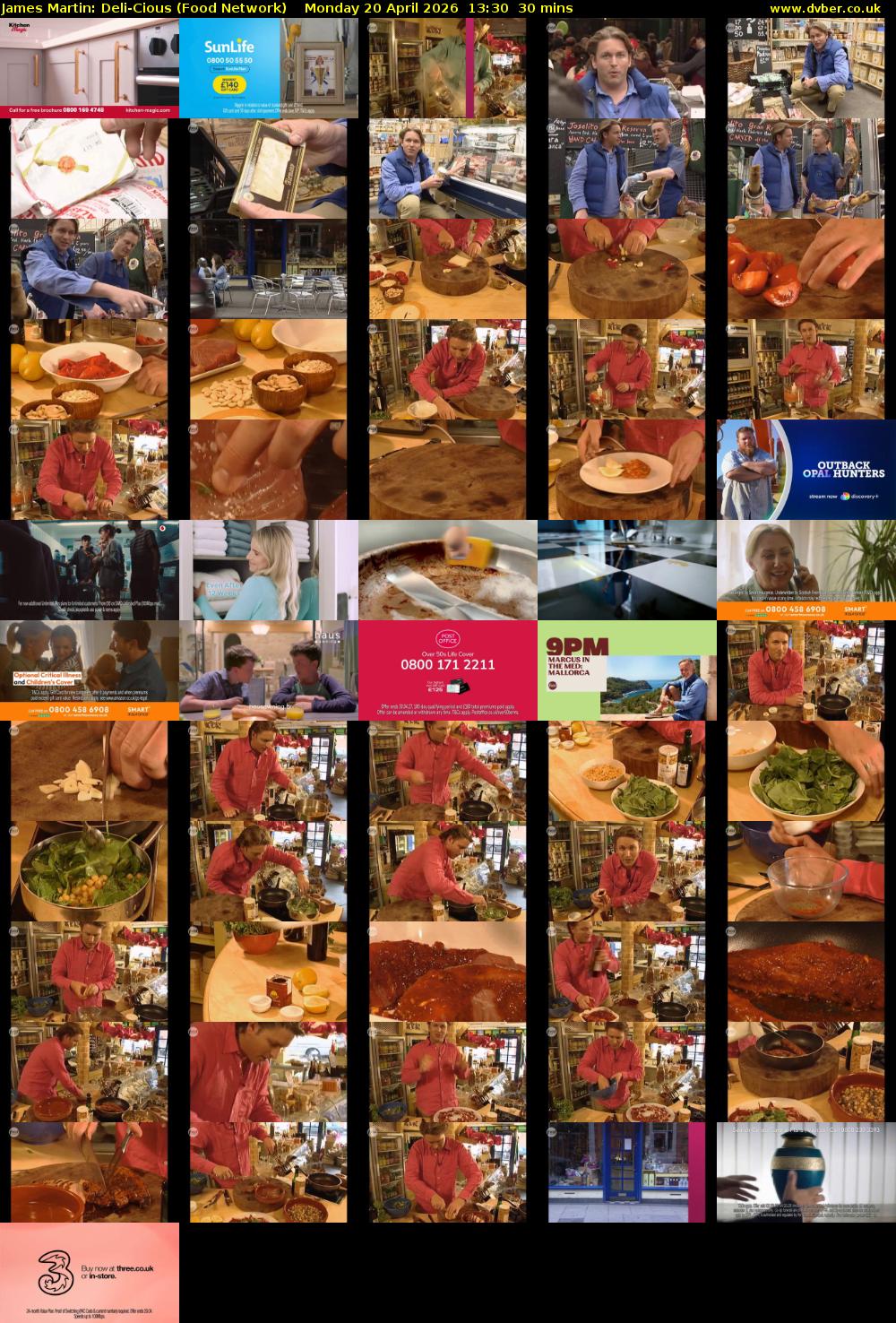 James Martin: Deli-Cious (Food Network) Monday 20 April 2026 13:30 - 14:00
