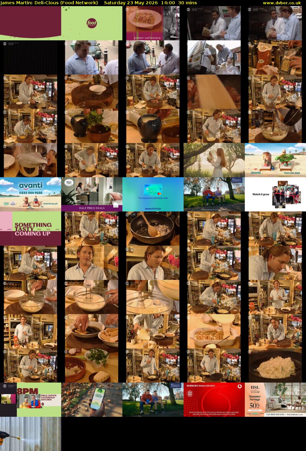 James Martin: Deli-Cious (Food Network) Saturday 23 May 2026 14:00 - 14:30