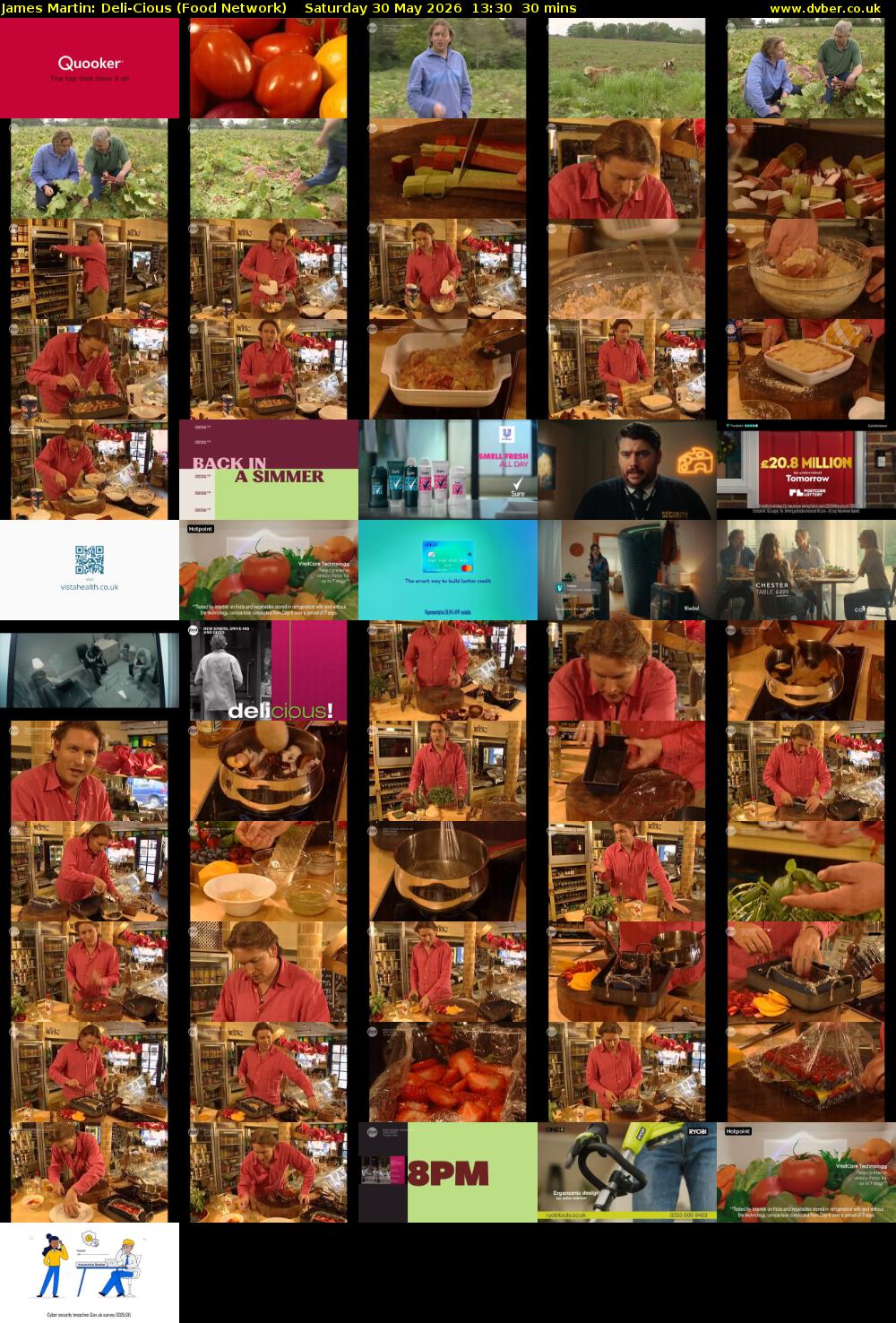 James Martin: Deli-Cious (Food Network) Saturday 30 May 2026 13:30 - 14:00