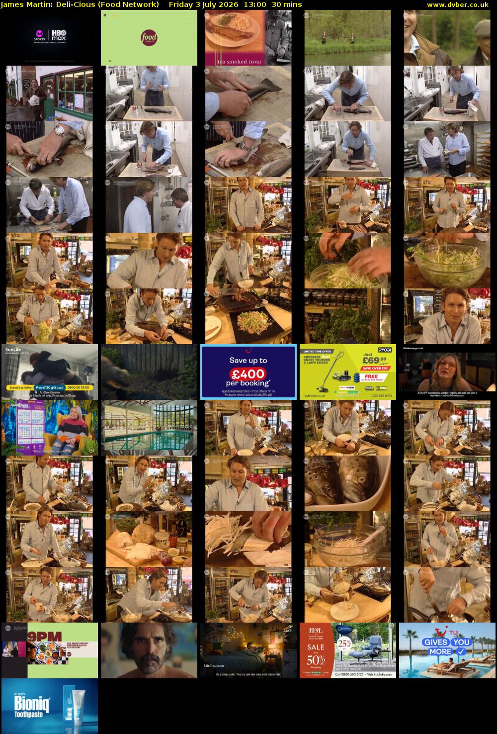 James Martin: Deli-Cious (Food Network) Friday 3 July 2026 13:00 - 13:30