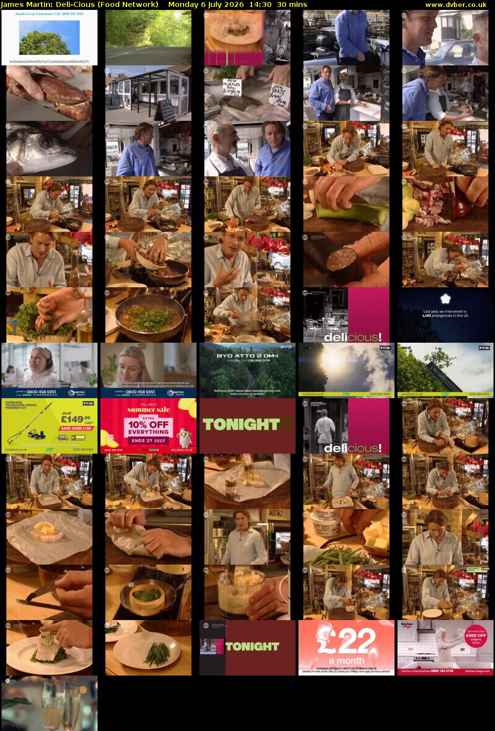 James Martin: Deli-Cious (Food Network) Monday 6 July 2026 14:30 - 15:00