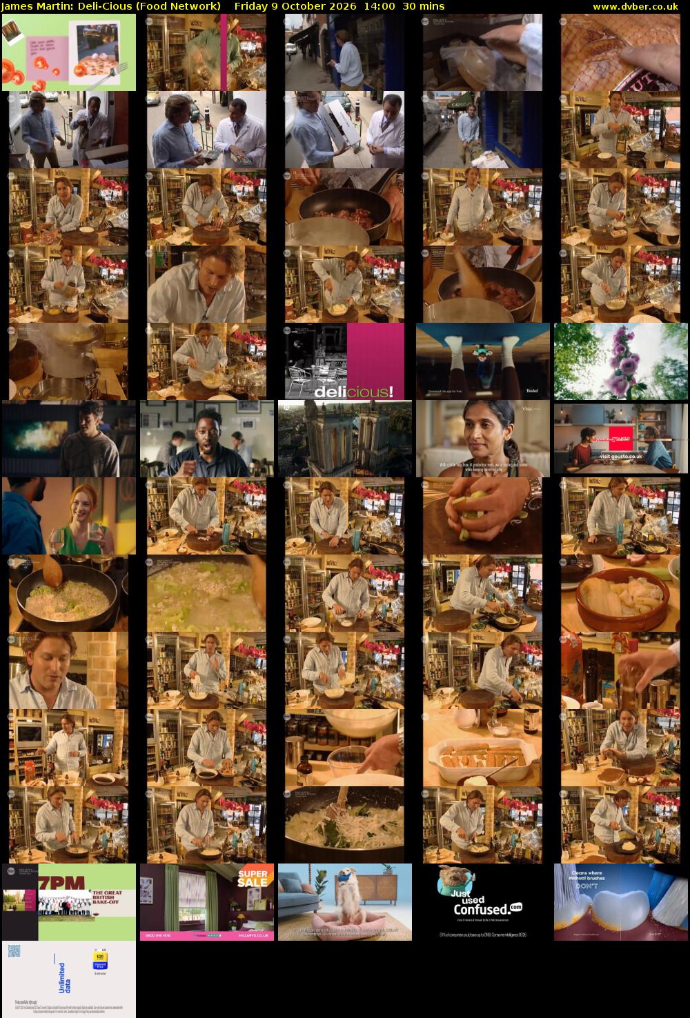 James Martin: Deli-Cious (Food Network) Friday 9 October 2026 14:00 - 14:30