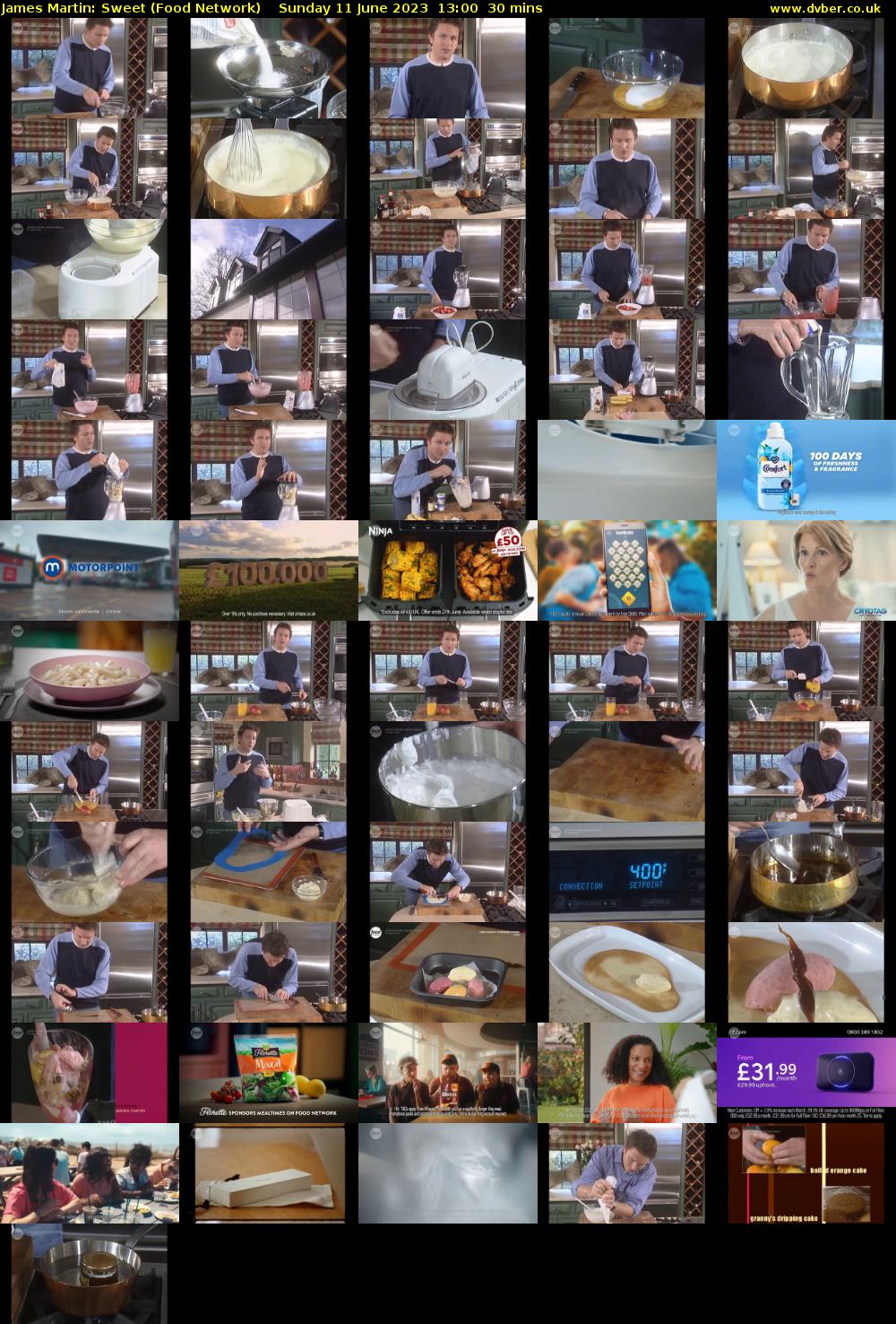 James Martin: Sweet (Food Network) Sunday 11 June 2023 13:00 - 13:30