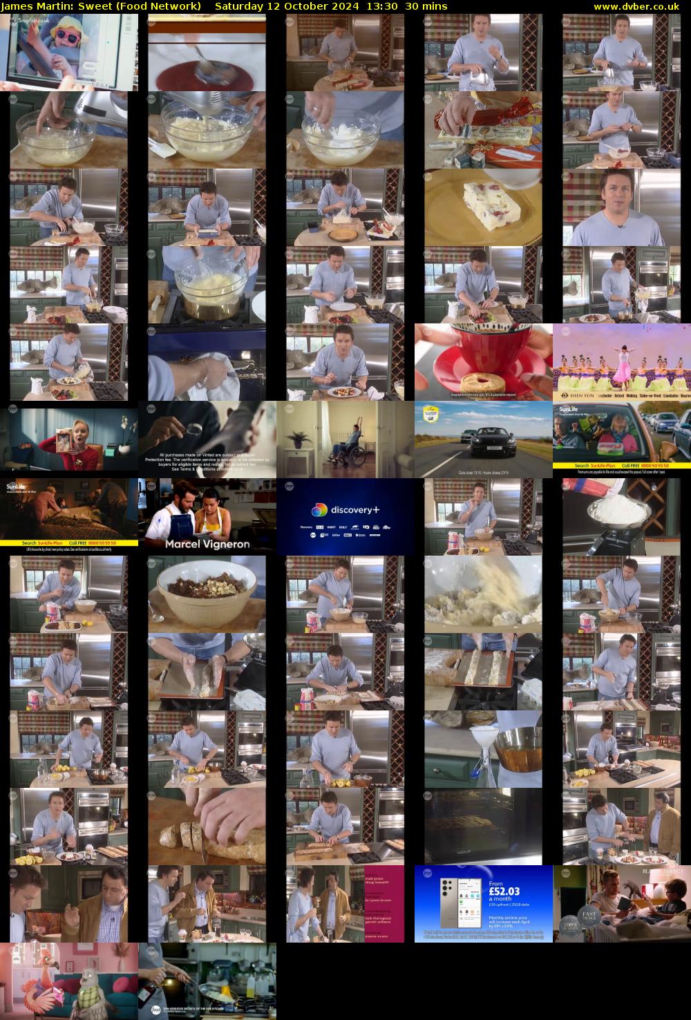 James Martin: Sweet (Food Network) Saturday 12 October 2024 13:30 - 14:00