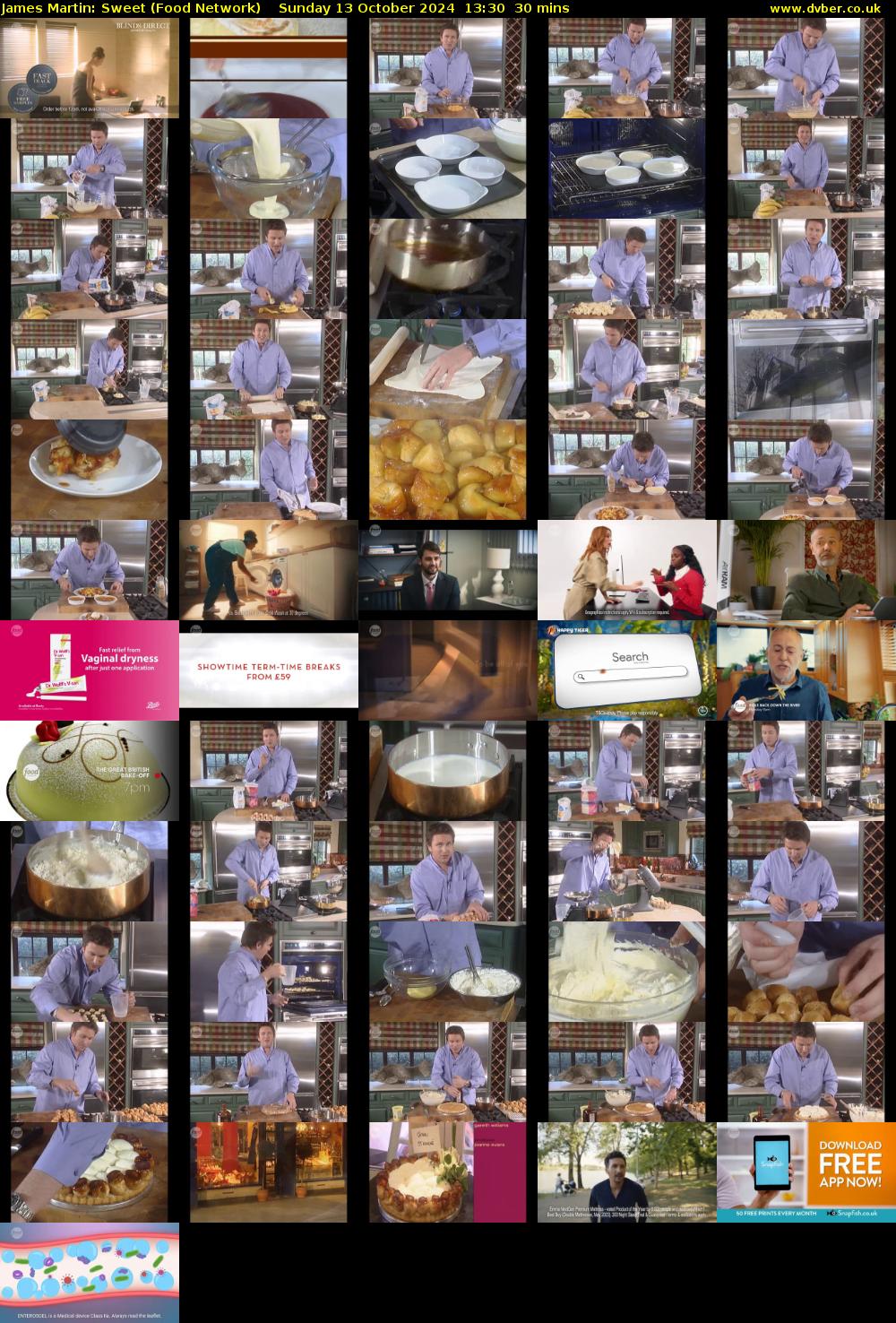 James Martin: Sweet (Food Network) Sunday 13 October 2024 13:30 - 14:00