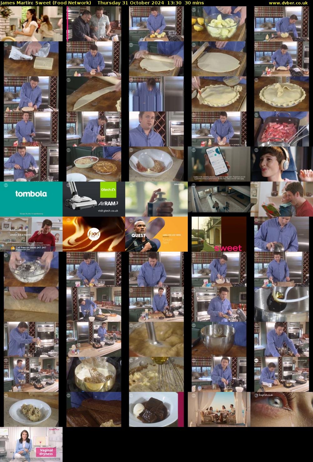 James Martin: Sweet (Food Network) Thursday 31 October 2024 13:30 - 14:00