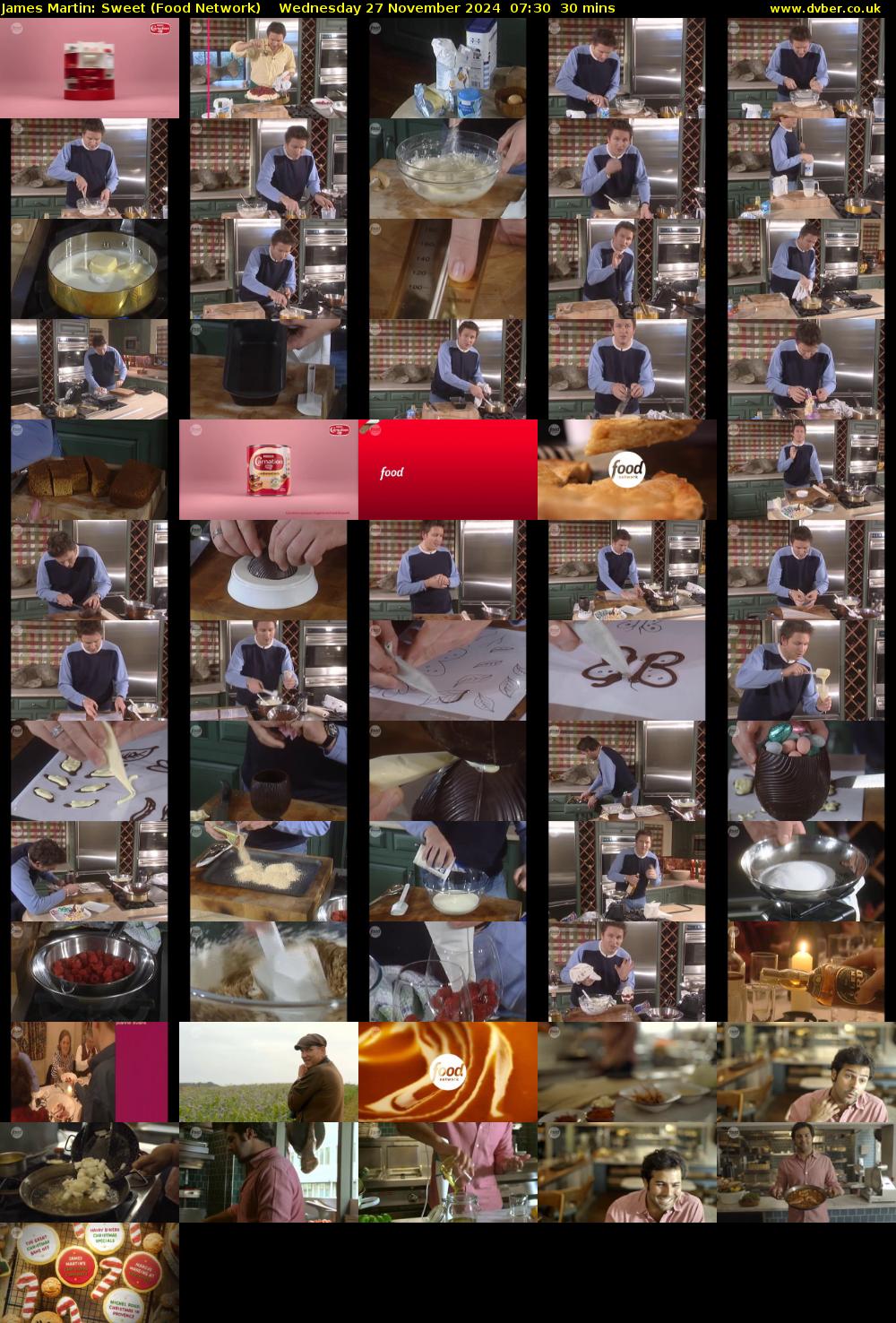 James Martin: Sweet (Food Network) Wednesday 27 November 2024 07:30 - 08:00