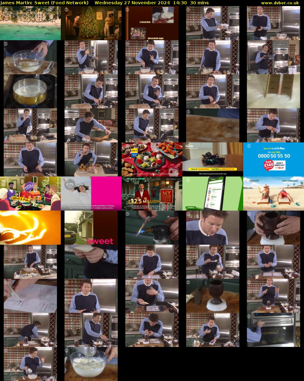 James Martin: Sweet (Food Network) Wednesday 27 November 2024 14:30 - 15:00