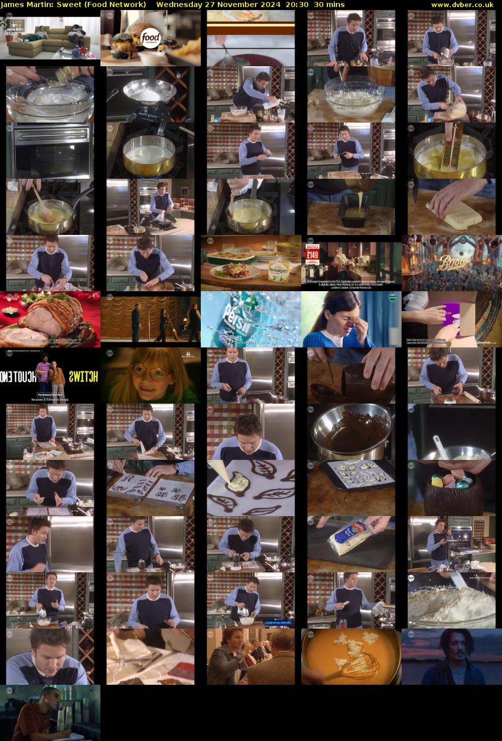 James Martin: Sweet (Food Network) Wednesday 27 November 2024 20:30 - 21:00