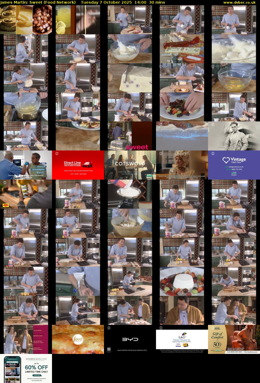 James Martin: Sweet (Food Network) Tuesday 7 October 2025 14:00 - 14:30