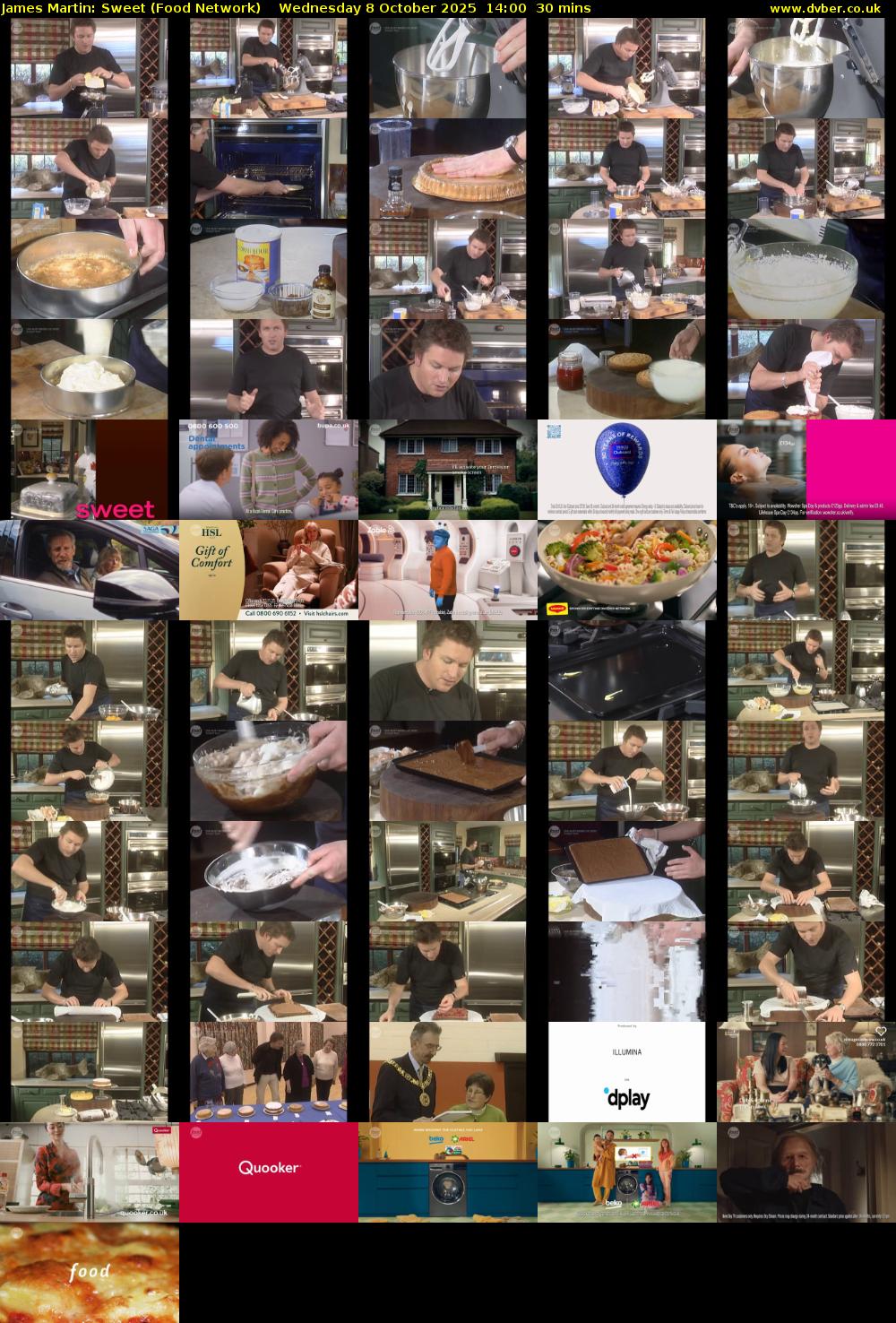 James Martin: Sweet (Food Network) Wednesday 8 October 2025 14:00 - 14:30