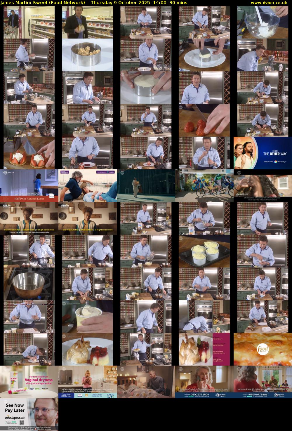 James Martin: Sweet (Food Network) Thursday 9 October 2025 14:00 - 14:30