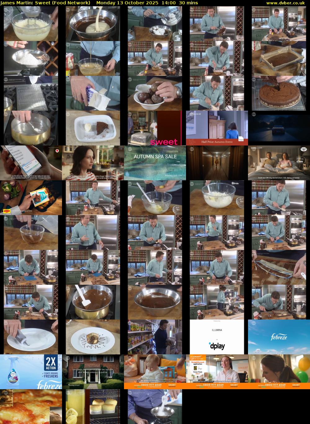 James Martin: Sweet (Food Network) Monday 13 October 2025 14:00 - 14:30