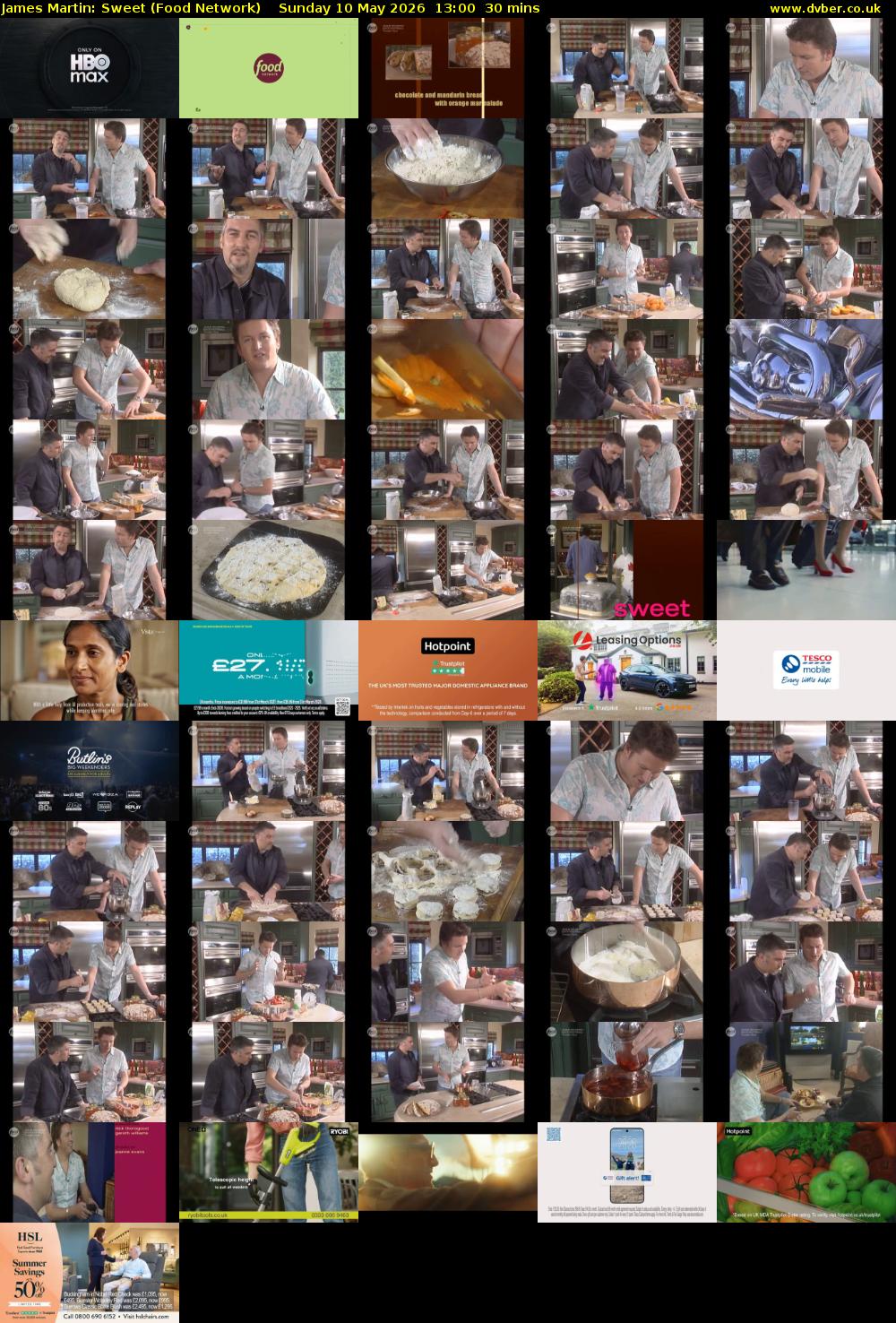 James Martin: Sweet (Food Network) Sunday 10 May 2026 13:00 - 13:30