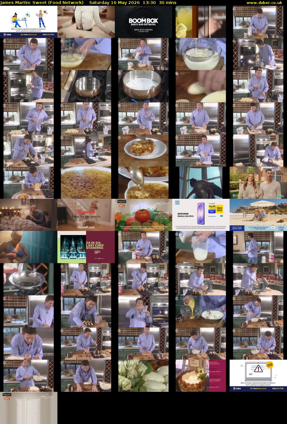 James Martin: Sweet (Food Network) Saturday 16 May 2026 13:30 - 14:00