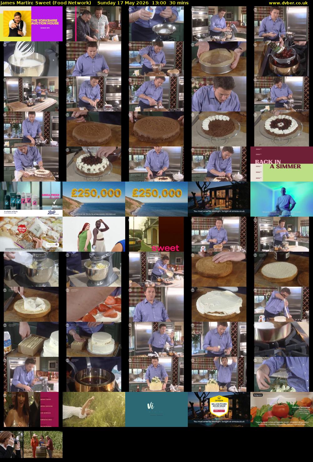 James Martin: Sweet (Food Network) Sunday 17 May 2026 13:00 - 13:30