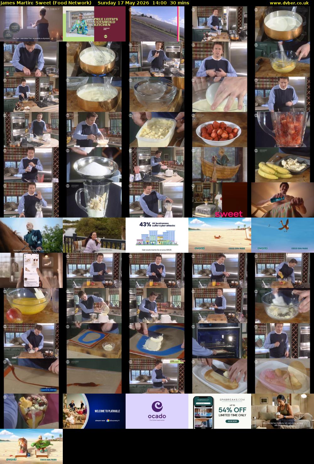 James Martin: Sweet (Food Network) Sunday 17 May 2026 14:00 - 14:30