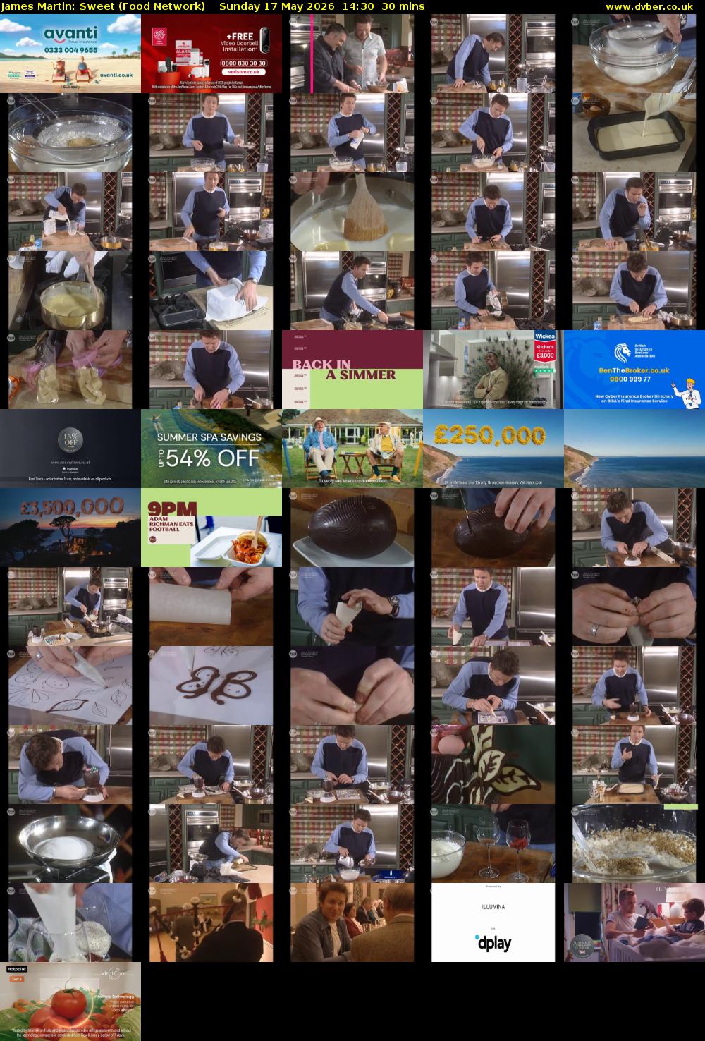 James Martin: Sweet (Food Network) Sunday 17 May 2026 14:30 - 15:00