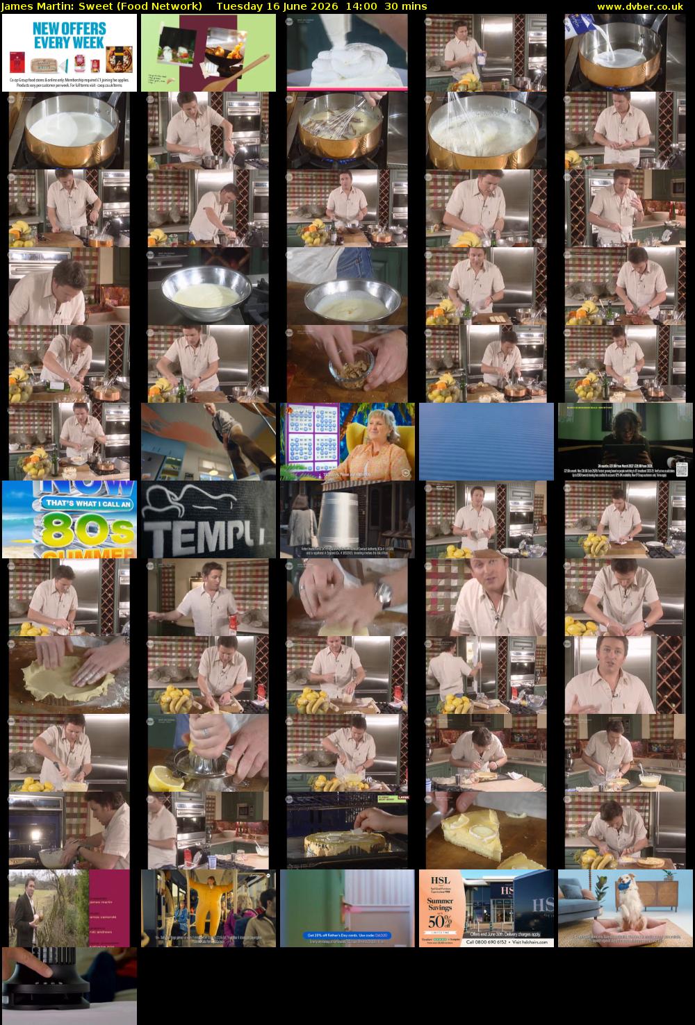 James Martin: Sweet (Food Network) Tuesday 16 June 2026 14:00 - 14:30
