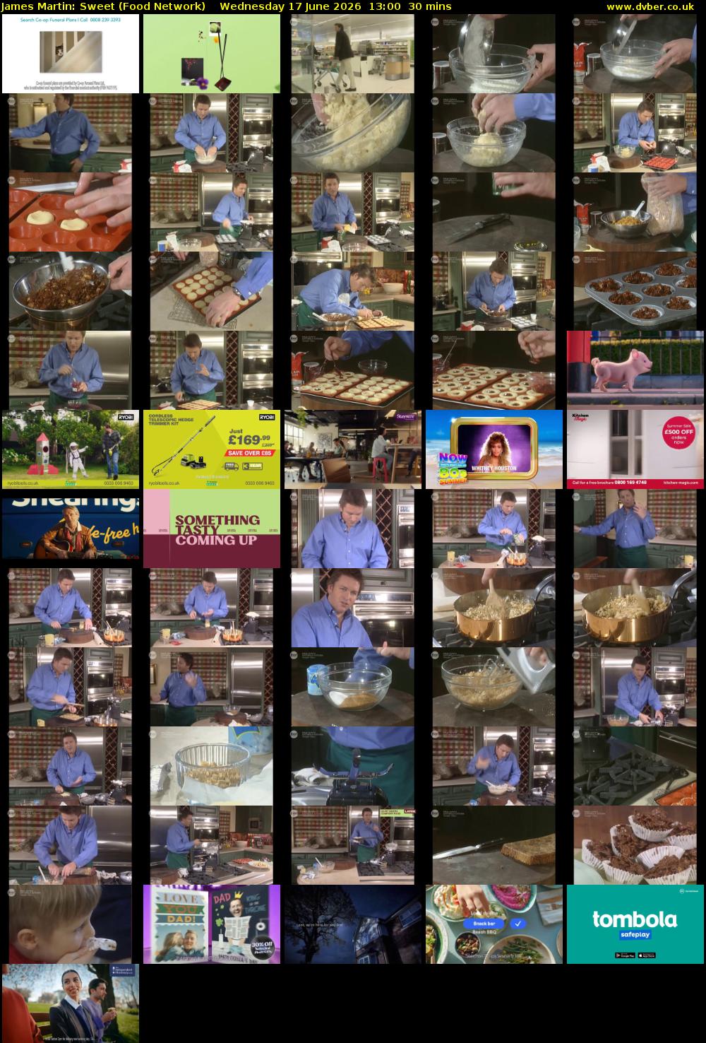 James Martin: Sweet (Food Network) Wednesday 17 June 2026 13:00 - 13:30