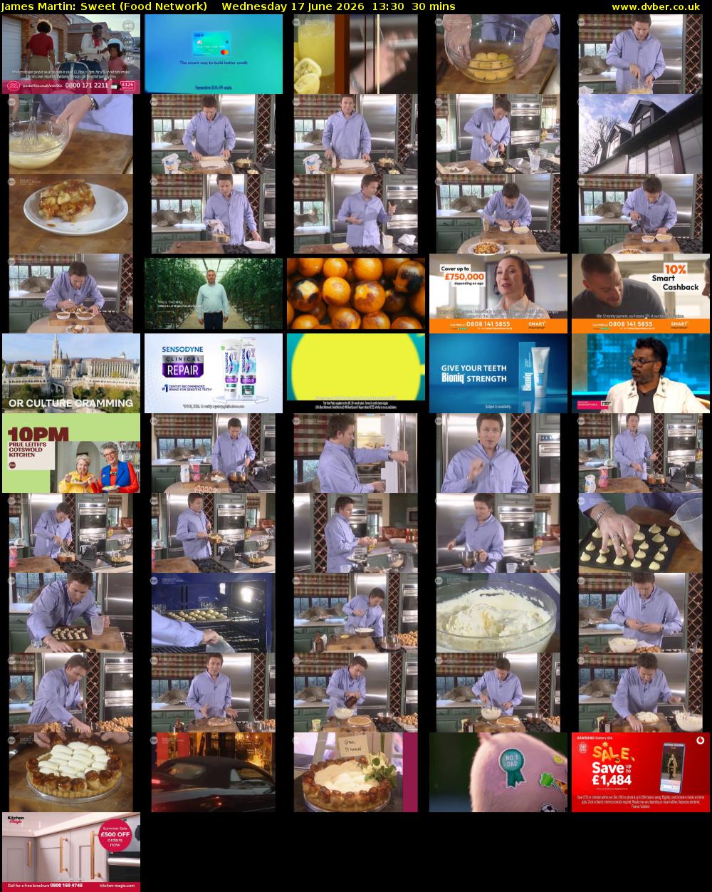 James Martin: Sweet (Food Network) Wednesday 17 June 2026 13:30 - 14:00