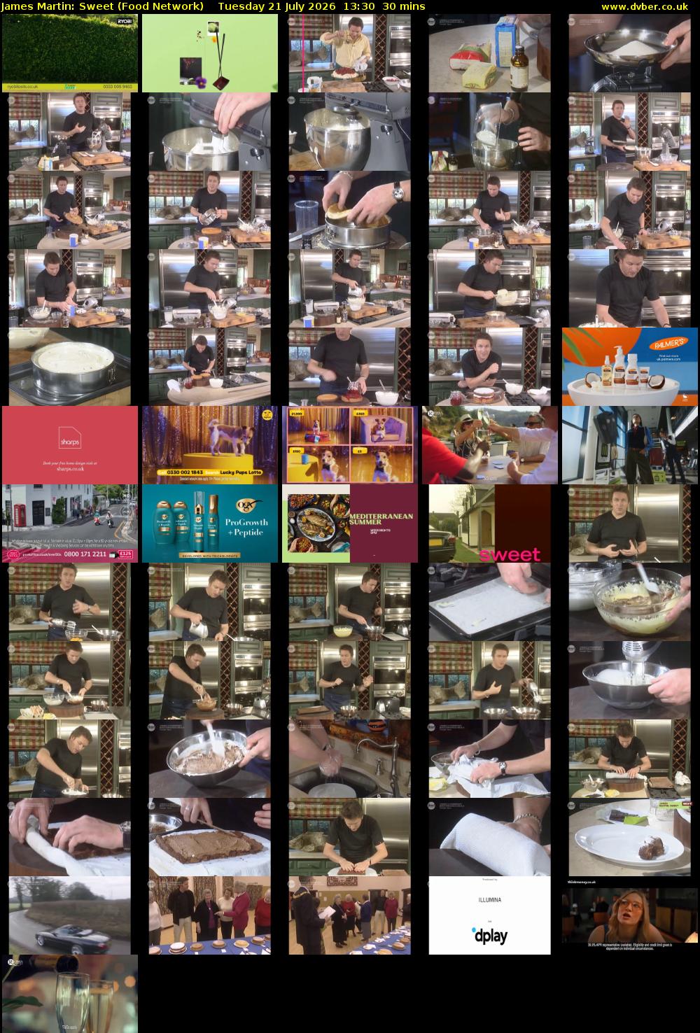 James Martin: Sweet (Food Network) Tuesday 21 July 2026 13:30 - 14:00